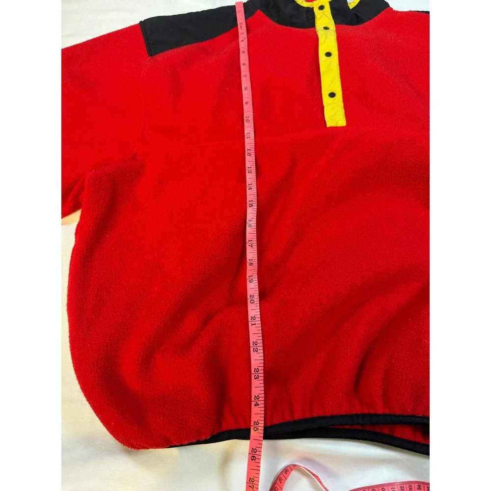 Vintage Marlboro Adventure Team Fleece Pullover Red Black Yellow Snap T 90s L - Picture 11 of 11